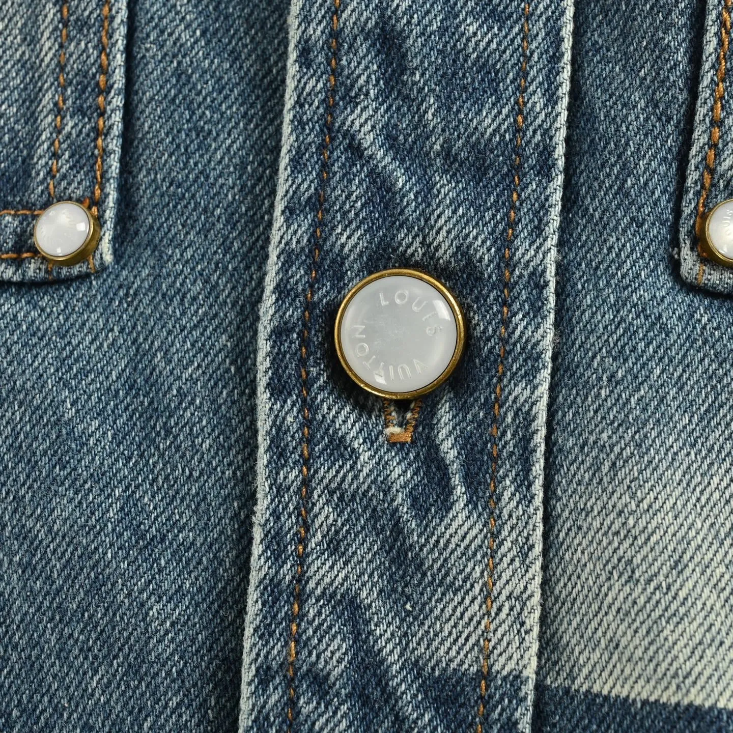 Louis Vuitton/Louis Vuitton 24Fw sun-faded washed denim jacket